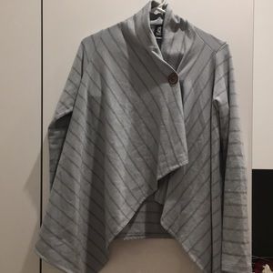 Stripe wrap around sweater small gray